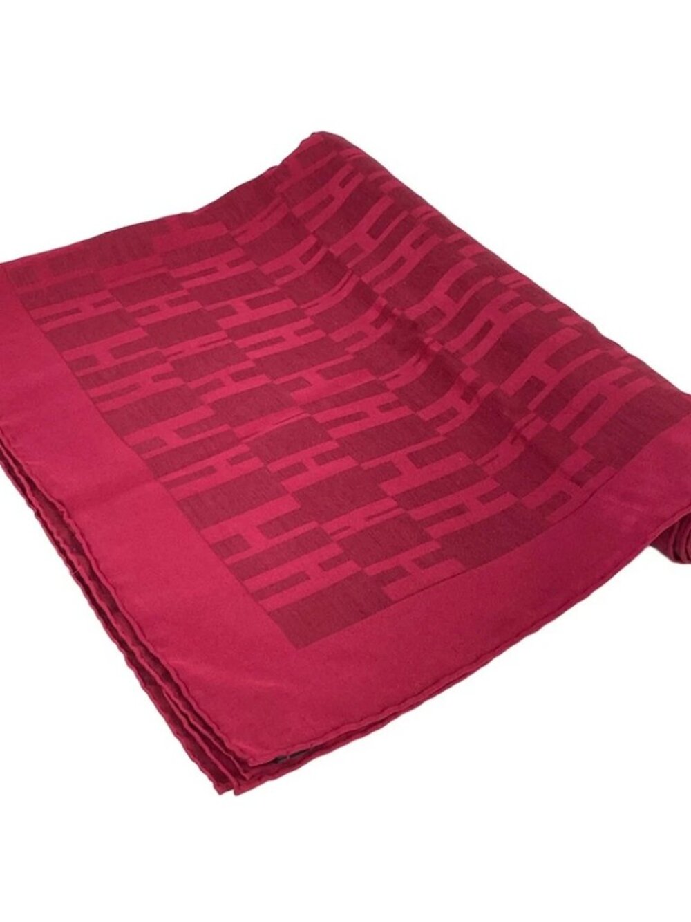 HERMES Bordeaux Silk Wool Scarf